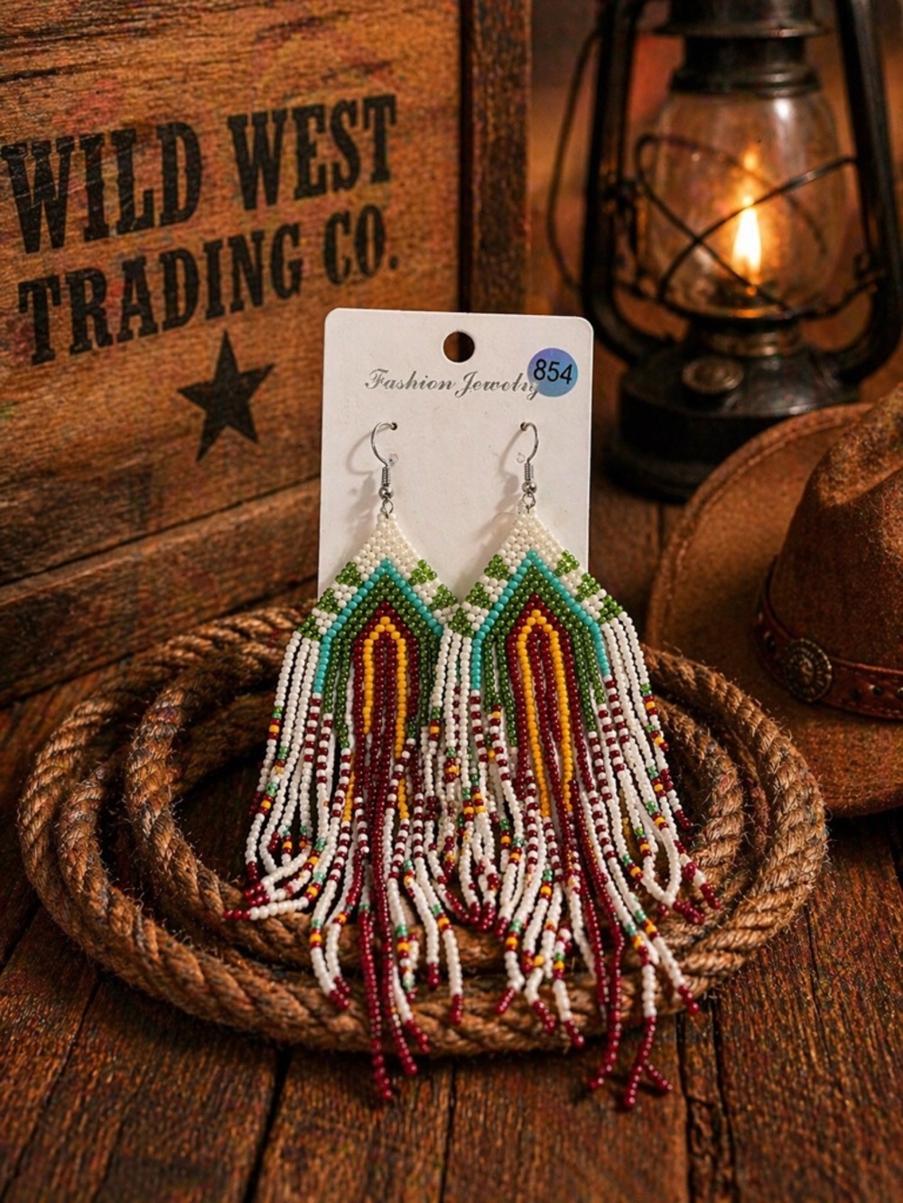 Handmade Beaded Fringe Earrings - Multicolor (Fashion Jewelry)